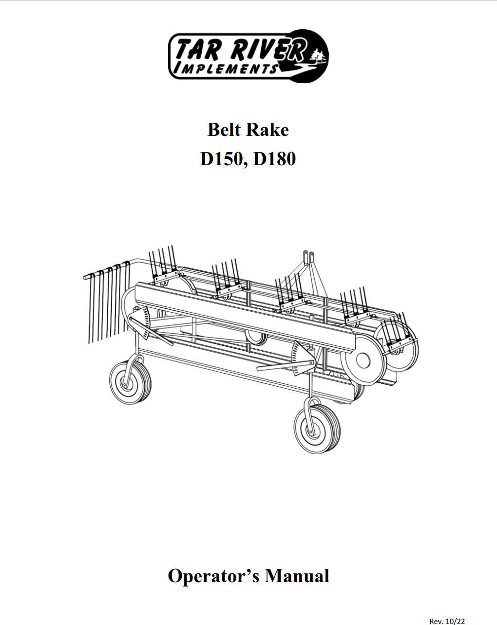 Belt Rake D150 D180 Manual