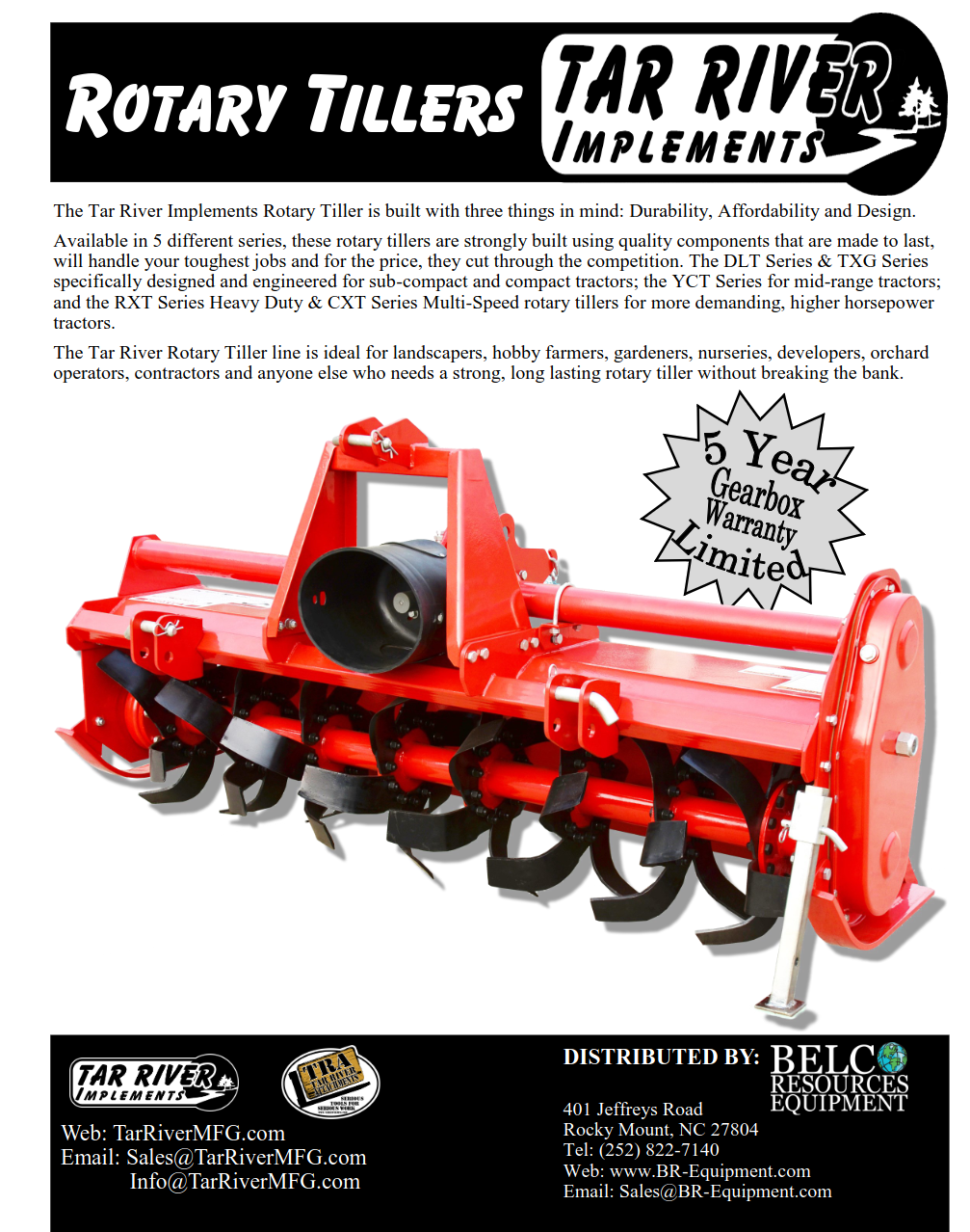 Rotary Tiller Literature