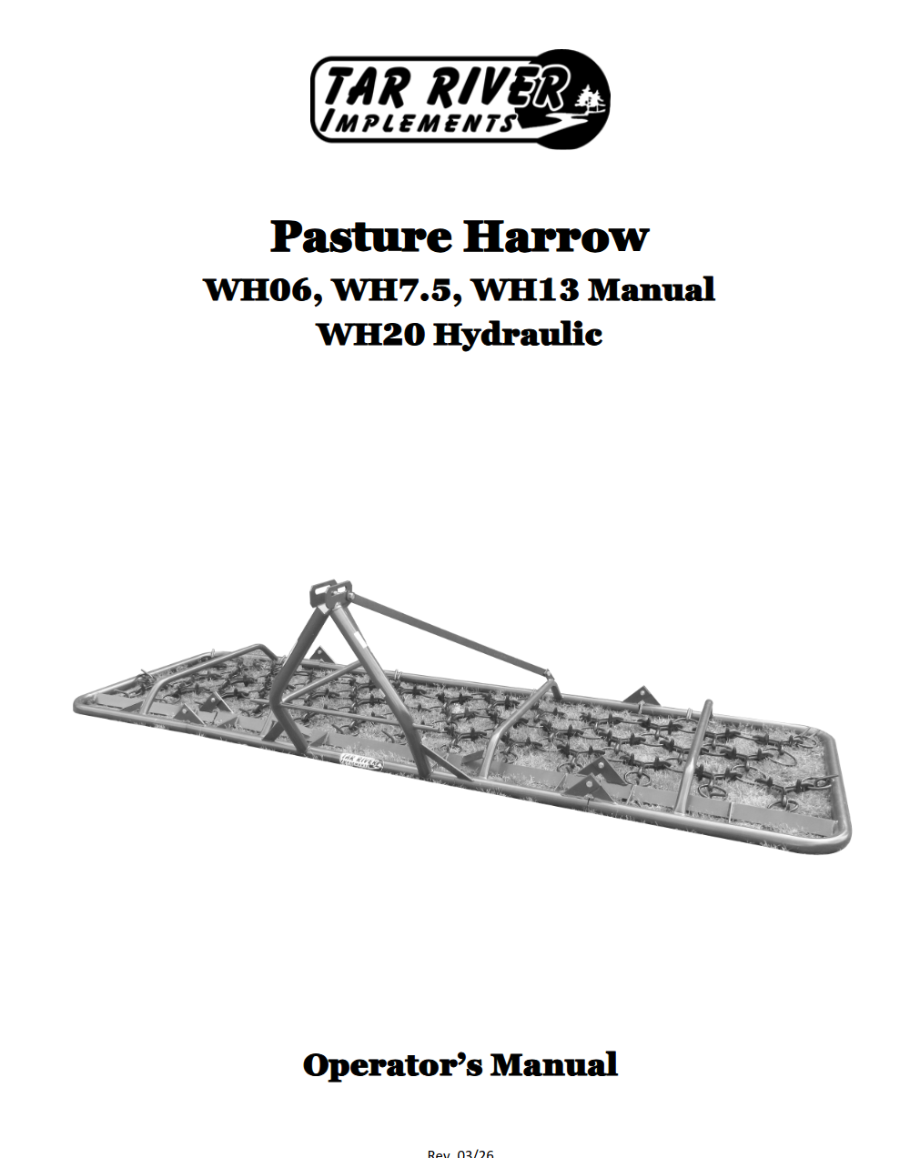 WH Series Pasture Harrow Manual